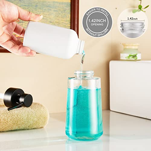 Glass Soap Dispenser 16oz Liquid Hand Soap Dispenser Matte Black (Matte Black)