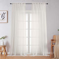 Ivory Sheer Curtains for Bedroom Living Room 96 Inches Long 2 Panels (Ivory / 59"W x 96"L (Pack of 2))