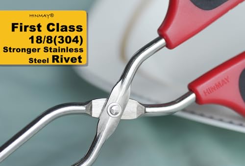 HINAMY 13" Stainless Steel Scissor Tongs with Comfort (13-Inch)