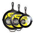 Pre Seasoned Cast Iron Skillet Set (Skillet / 8-inch, 10.25-inch, 12-inch)