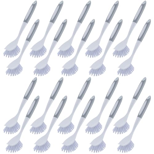 30 Pcs Kitchen Scrub Dish Brush Bulk (Gray and White)