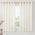 Linen Curtains 63 Inch Length for Living Room 2 Panels Set (60"W x 63"L (Pack of 2) / Cream)
