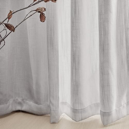 Short Curtains for Small Window (50"W x 63"L (Pack of 2) / Light Grey)