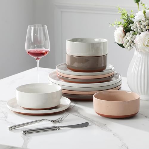 Plates and Bowls Sets (12 Pcs (Service for 4) / Multicolor)