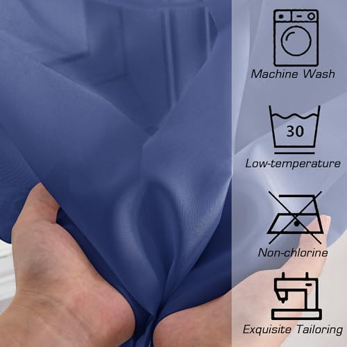 Blue Sheer Curtains 72 Inches Long 2 Panels Set (Royal Blue / 42"W x 72"L (Pack of 2))