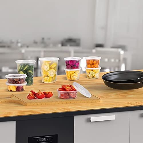 8oz 40 Sets Plastic Containers with Airtight Lids (8oz-40sets)