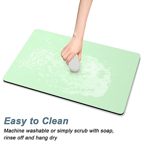 Coffee Mat 16" x 24" Coffee Bar Mats for Espresso Machine Station Accessories and Organizer (A-Lake Green / 16" x 24")