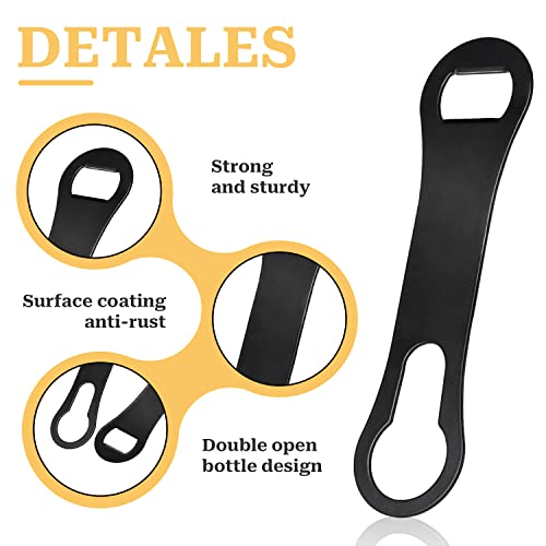 2 Pieces Bottle Opener and Pour Spout Remover Flat Bar Key for Bartenders Stainless Steel Speed Opener Multifunction Dog Bone Wine Bottle Opener for Home Kitchen Party and Bar (Black)