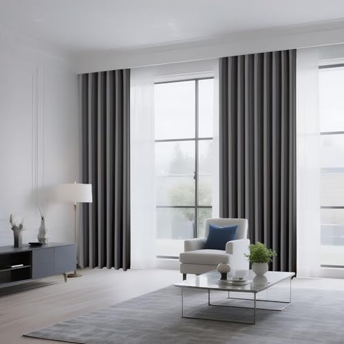 Light Grey Blackout Curtains 63 inch Length 2 Panels Set (Light Grey / 52"W x 63"L (Pack of 2))