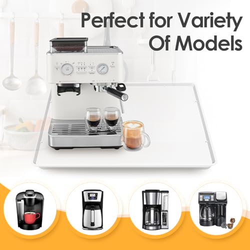Silicone Coffee Maker Mat with Lip for Countertops (Translucent / 19.7'' x 15'')