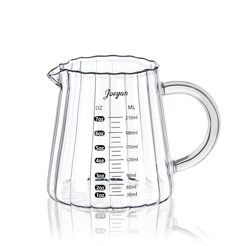 7 oz Glass Measuring Cups with Spout (7 Oz Single Spout Clear Measuring Cup)