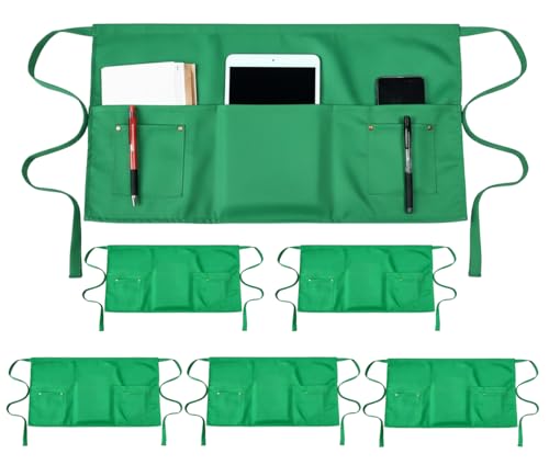 Pack of 6 Server Waist Aprons (Green X 6)