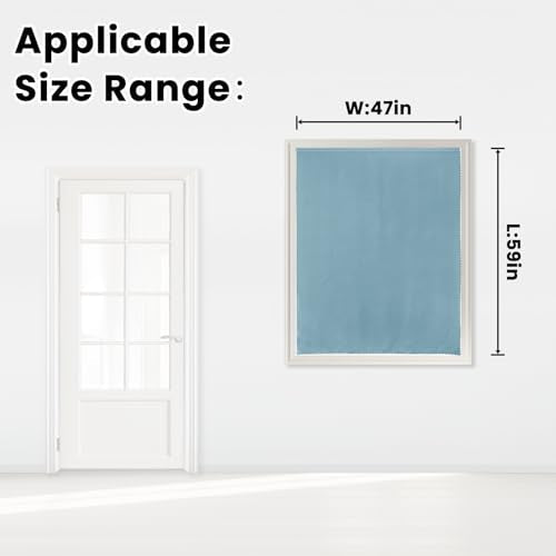 Self Adhesive Curtains (47"W x 59"L (Pack of 1) / Lake Blue)