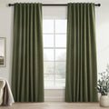 100 Inch Long Black Out Custom Curtains (Olive Green / 52"W x 100"L (Pack of 2))