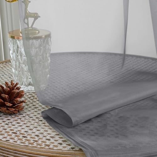 Charcoal Grey Sheer Curtains 84 Inches Long 2 Panels (Charcoal Grey / 59"W x 84"L (Pack of 2))