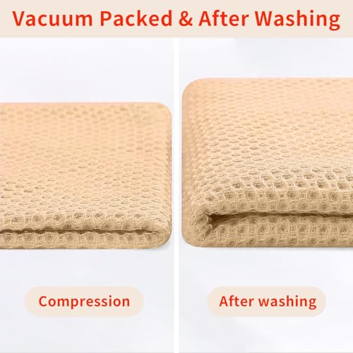 100% Cotton Waffle Weave Kitchen Dish Cloths 24 (Apricot / 12 X 12 - 24 Pack)