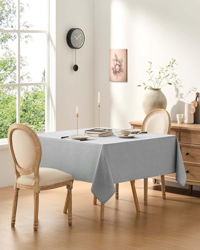 Faux Linen Square Tablecloth for Dining Room (Cool Grey / 52" x 52" (Square))