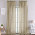 Extra Long Taupe Sheer Curtains 108 Inches Long 2 Panels (Taupe / 59"W x 108"L (Pack of 2))