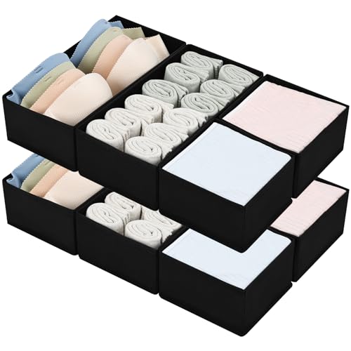 Drawer Organizers (Black / 8 Pack)