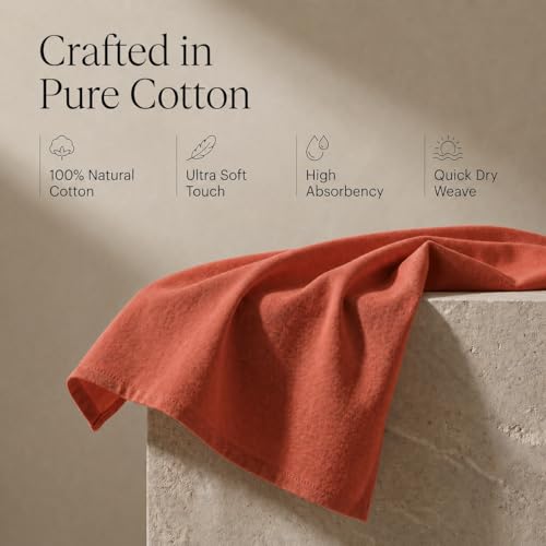 Kitchen Towels Cotton Dish Towels 20”x30” (20" x 30" (Set of 6) / 158 Rust)