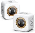 2 Pack KADAMS Pomodoro Cube Timer Productivity Visual Timer (White)