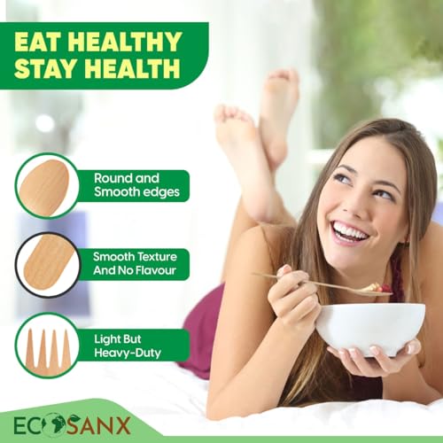 120 PCs Wooden forks for eating 6.3" Splinter Free Compostable Forks