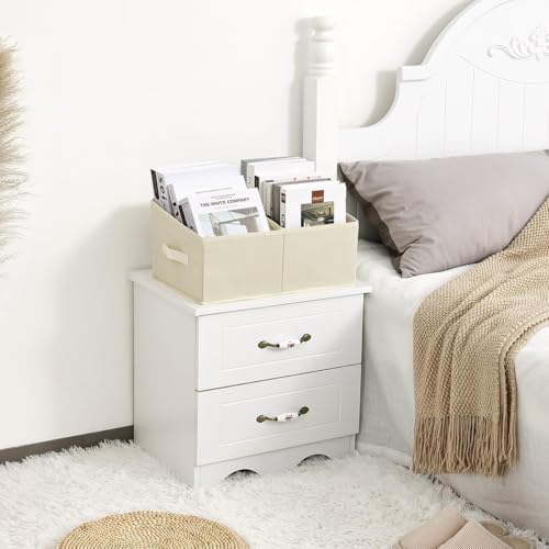 Closet Storage Bins (Beige / 6 Bins 16.5"x11"x7.8")