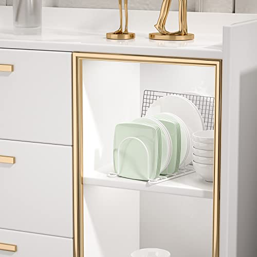 Plate Rack for Cabinet (White /pot lids holder (6 slot))