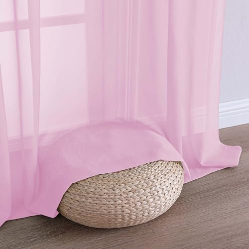 Light Pink Bedroom Curtains 96 Length for Farmhouse (Light Pink / 59"W x 96"L (Pack of 2))