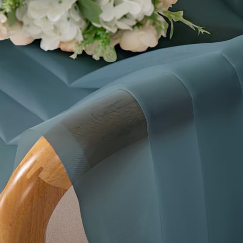 Stone Blue Sheer Curtains 45 Inch Long 2 Panels (Stone Blue / 42"W x 45"L (Pack of 2))