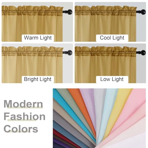 Extra Long Sheer Gold Curtains for Bedroom Living Room 108 Inches Long 2 Panels Set (Gold / 42"W x 108"L (Pack of 2))