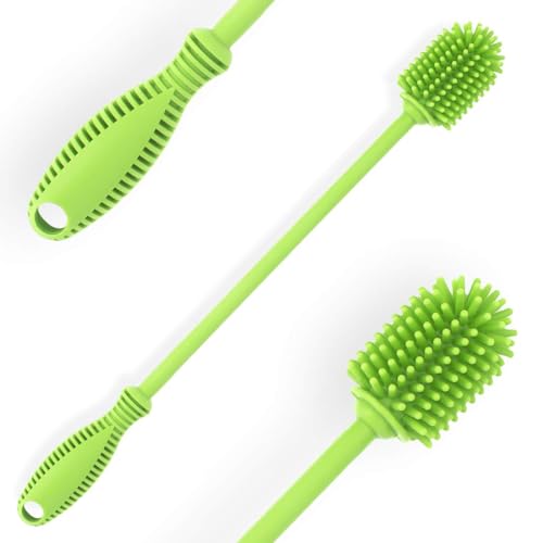Silicone Bottle Brush with Long Handle (Green)