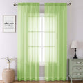 Lime Sheer Curtains for Living Room 90 Inches Long 2 Panels (Lime / 42"W x 90"L (Pack of 2))