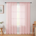 Blush Sheer Curtain for Bedroom Living Room 78 Inches Long 2 Panels Set (Blush / 42"W x 78"L (Pack of 2))