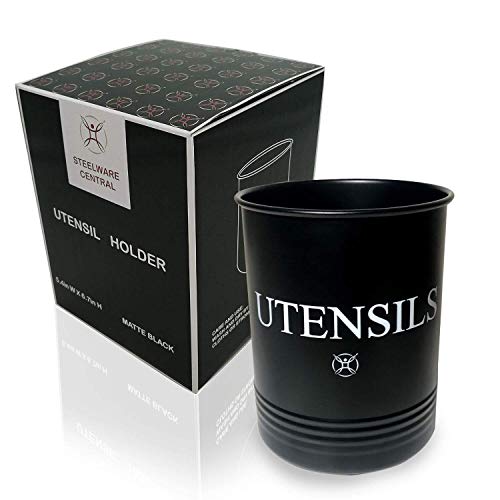Large Black Kitchen Utensil Holder (black)
