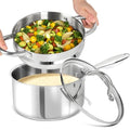 Stainless Steel Saucepan with Lid & Steamer (3 Quarts)