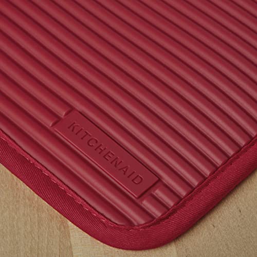 Ribbed Soft Silicone Pot Holder 2 (Passion Red / 7"x9")