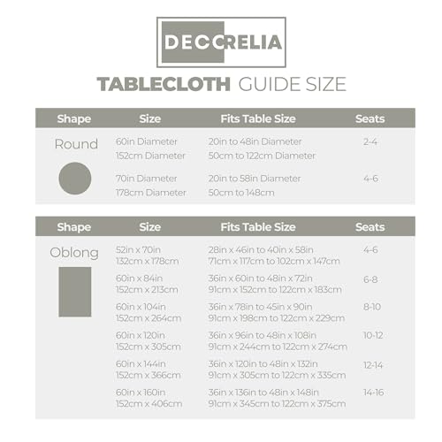 Extra Long Rectangle Linen Farmhouse Tablecloth for 10ft Table (Light Grey / 144" x 60" (Rectangular))