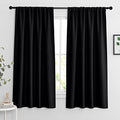 Blackout Curtains for Bedroom Living Room Nursery 63 inches Long (Black / 42"W x 63"L (Pack of 2))