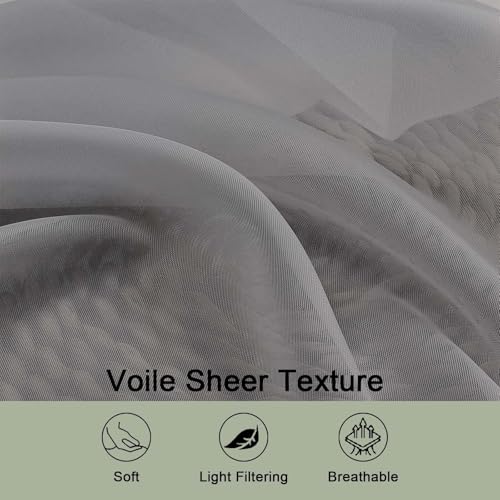 Sheer Grey Curtains (Grey / 59"W x 63"L (Pack of 2))