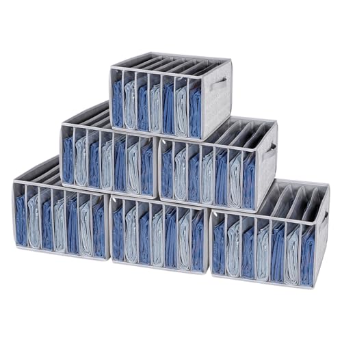 Pants Organizer Jeans Organizer for Closet (Grey Pattern)
