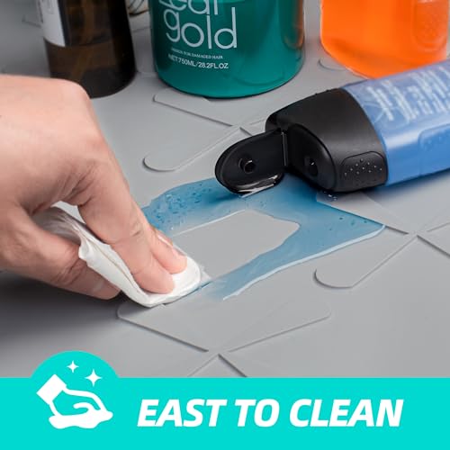 Waterproof Under Sink Mat 31" x 22" Kitchen Cabinet Liner Silicone (White / 31"W x 22"L)