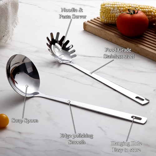 Kitchen Ladle Spoon and Spaghetti Spoon Set 2 pieces