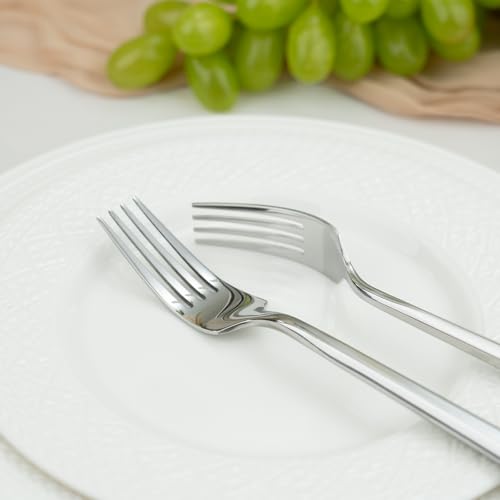 Hexagon 40 Piece Forged Silverware Set Stainless Steel Flatware Set Cutlery Set (Silver / 40 pieces for 8)