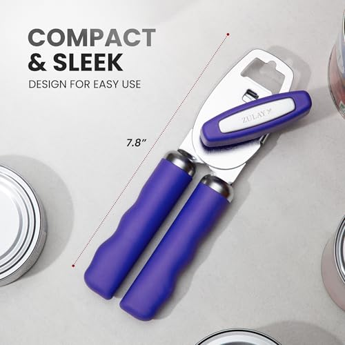 Manual Can Opener Heavy Duty Patented Stainless Steel (Grape / Comfy Grip)
