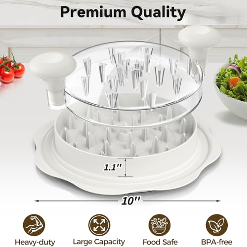 10" Pro Large Meat Shredder Tool Twist for Seafood (White)