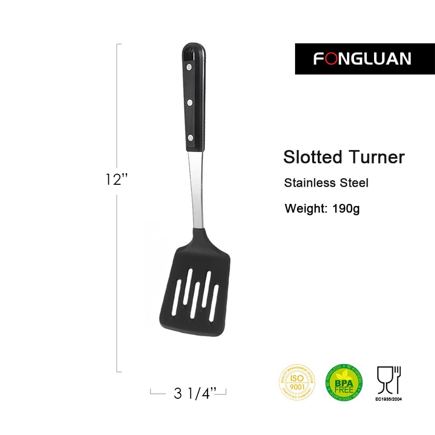 Stainless Steel Cooking Slotted Turner With Heat