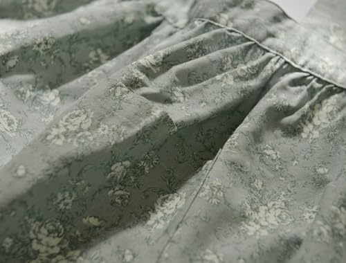 Japanese Cotton Linen Cross Back Work Apron for Women with Pockets Pinafore Dress Smock (03-flower)