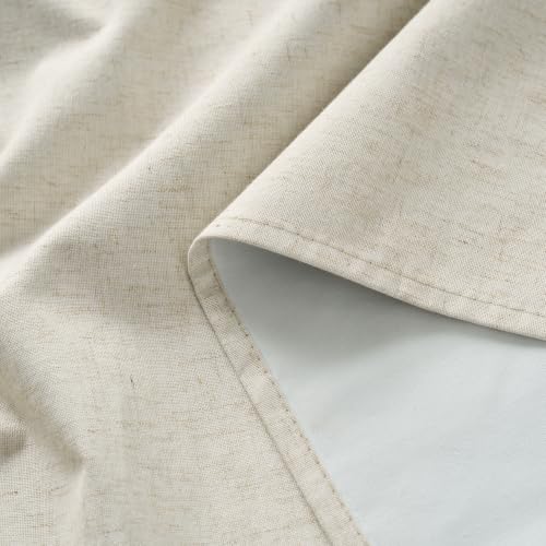 Cream Linen Blackout Curtains 108 inches Long for Sliding Door (Cream / 52"W x 108"L (Pack of 2))