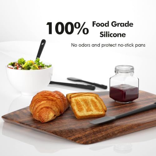 4 Pieces Silicone Spatulas Set (Black / 4 pieces)